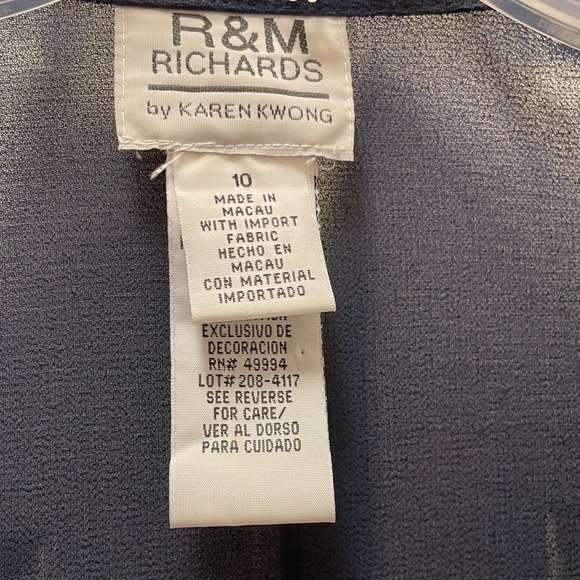 R&M Richards 2 piece After 5-Formal Blue Dress & Jacket Adorned W/Sequins Sz 10 - Picture 9 of 12